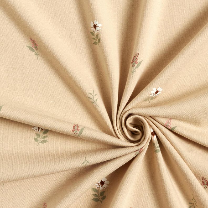 jersey di cotone Fiorellini delicati &ndash; sabbia,  image number 3