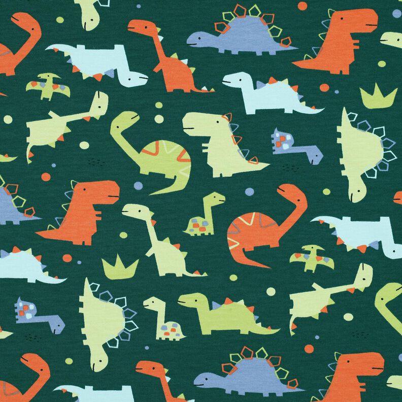 felpa estiva dinosauri | Poppy Fabrics – abete blu/verde chiaro,  image number 1