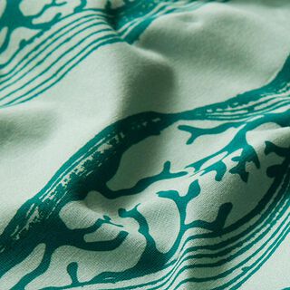 jersey di cotone GOTS, onde | Tula – verde pastello, 