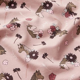 jersey di cotone Teste di cavallo – rosa, 