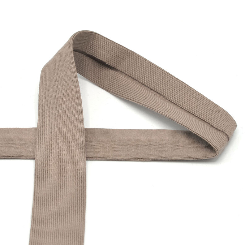 Nastro in sbieco jersey di cotone [20 mm] – talpa scuro,  image number 1