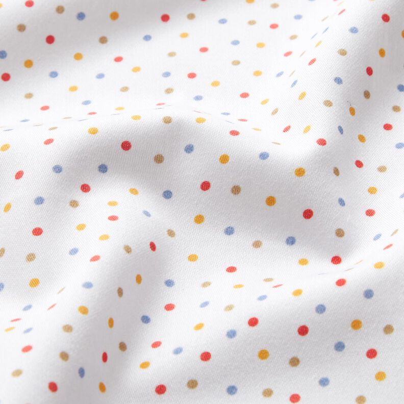tessuto arredo satin di cotone Piccoli pois colorati – bianco,  image number 2