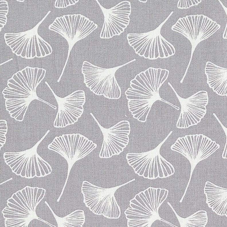 tessuto in cotone cretonne ginkgo – grigio,  image number 1