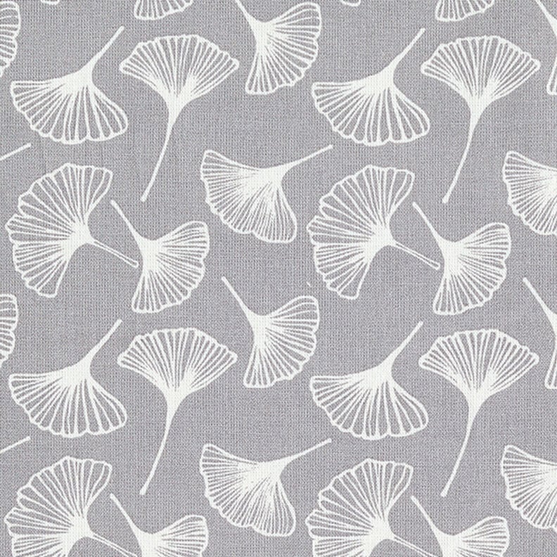 tessuto in cotone cretonne ginkgo – grigio, image number 1