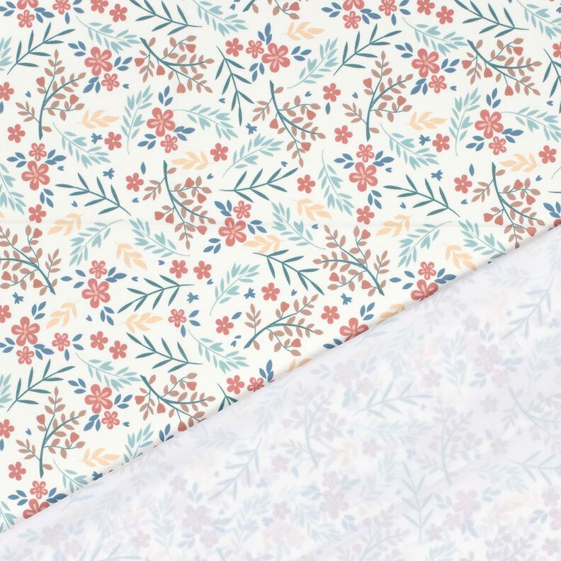 tessuto per costumi da bagno UPF50 Tralci di fiori – bianco lana/oro rosa,  image number 4