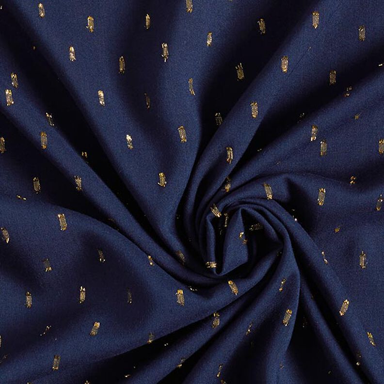 tessuto in viscosa, gocce glitter – blu marino,  image number 4