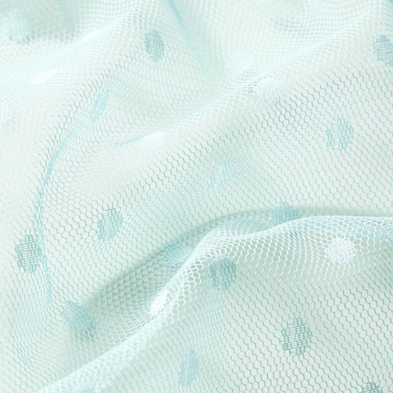Tessuto a rete soft a pois – menta chiaro,  image number 3