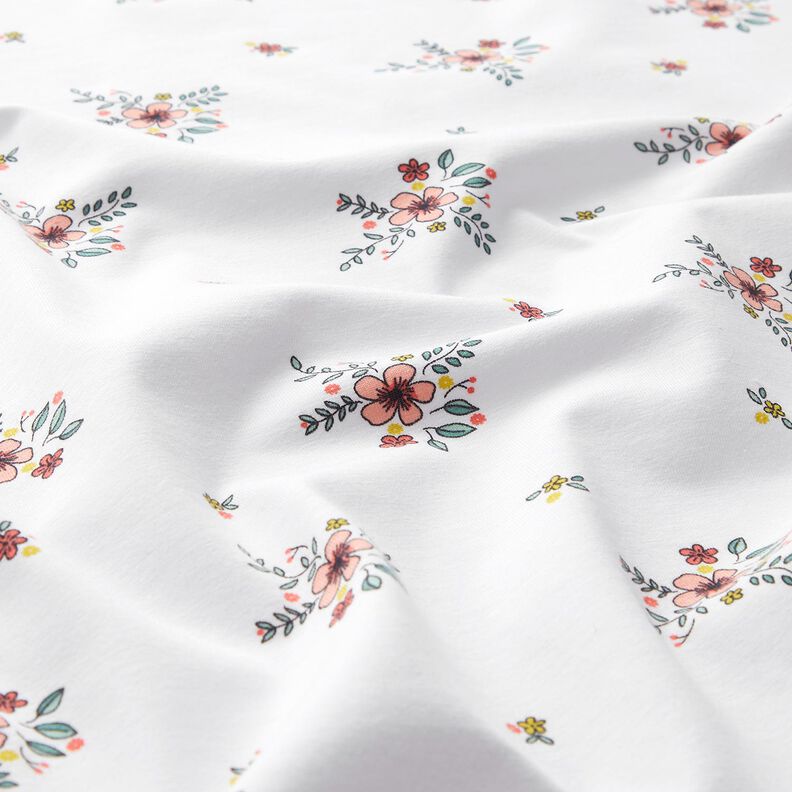 GOTS jersey di cotone Fiori sparsi | Poppy Fabrics – bianco,  image number 2