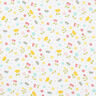 popeline di cotone Prato fiorito e pois – bianco,  thumbnail number 1