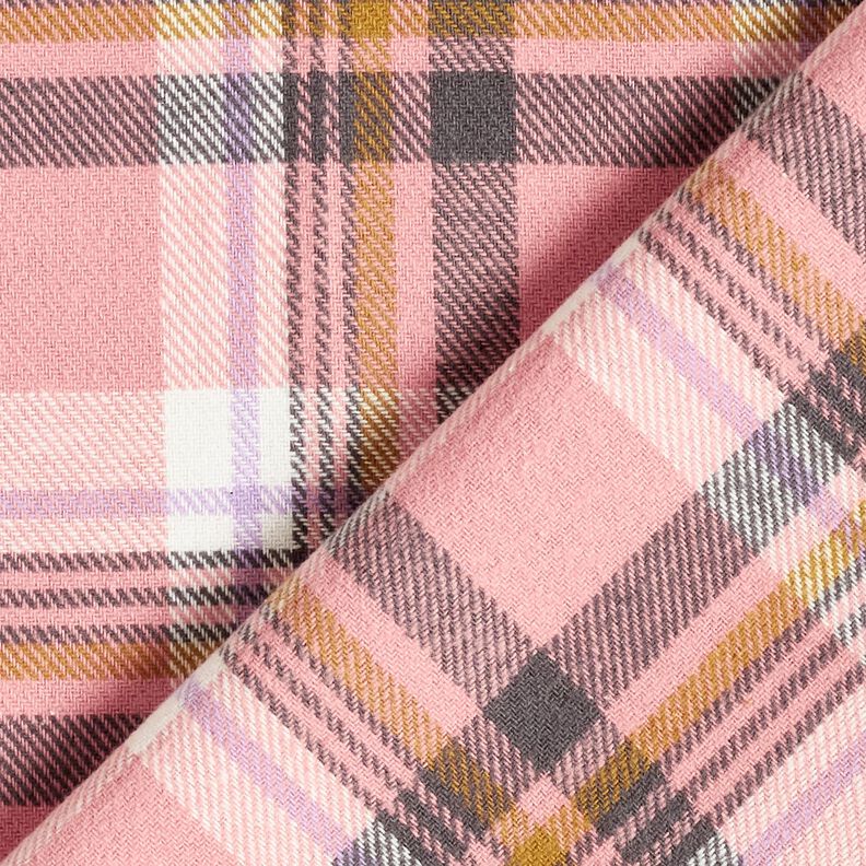 flanella di cotone quadri – rosa anticato/argento anticato,  image number 4