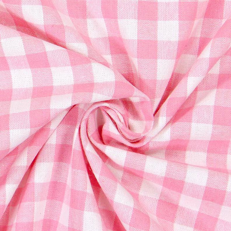 tessuto in cotone Quadro vichy 1 cm – rosa/bianco,  image number 2