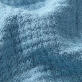 Mussola di cotone a tre strati tinta unita – azzurro, 