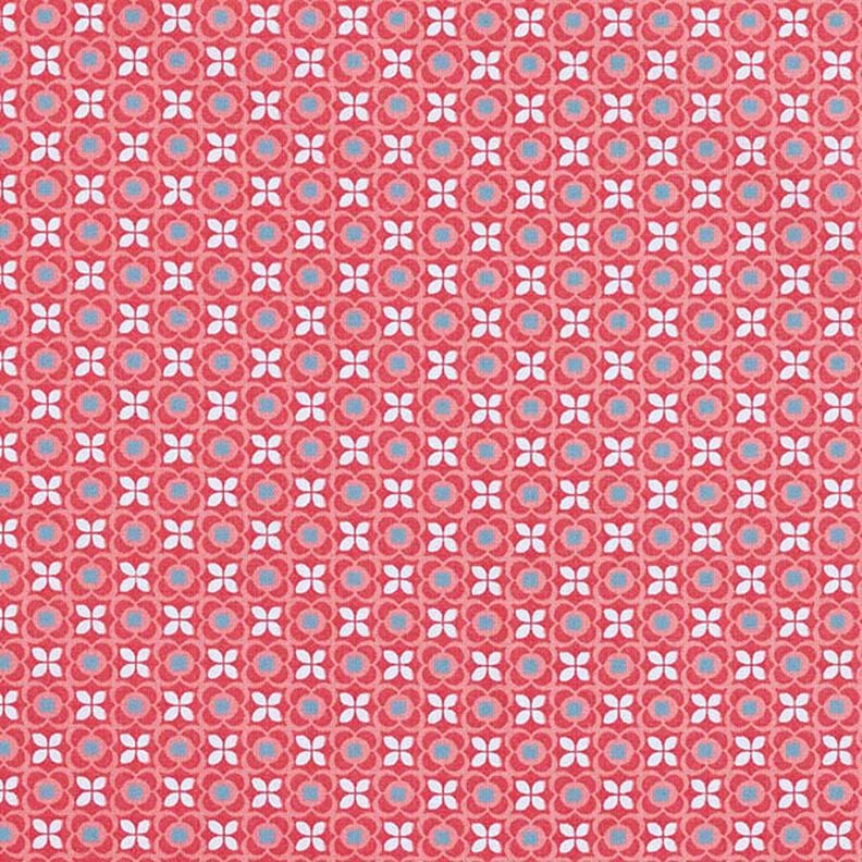 tessuto in cotone cretonne motivo a piccole piastrelle – pink/aragosta,  image number 1