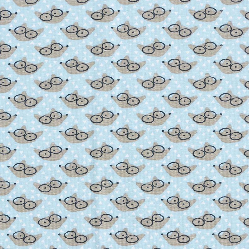 jersey di cotone Volpe con gli occhiali – azzurro baby,  image number 1