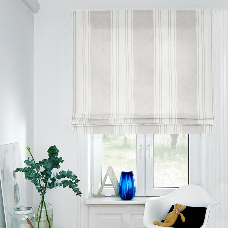 tessuto arredo panama Rigato – rosso carminio/grigio nebbia, image number 6