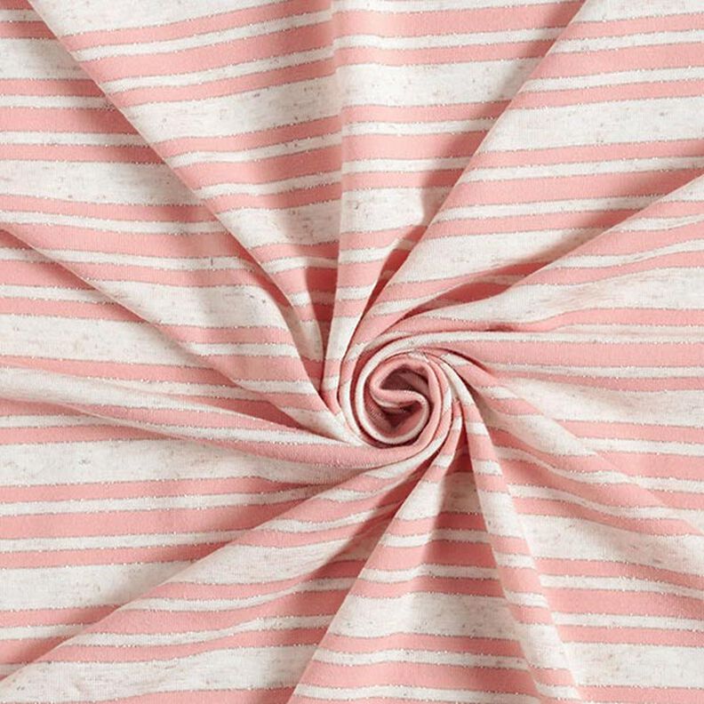 jersey di viscosa, righe glitter irregolari – bianco lana/rosé,  image number 3