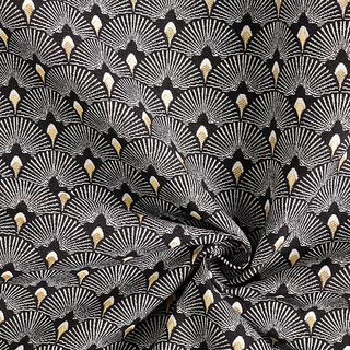 tessuto arredo jacquard ventagli – nero, 