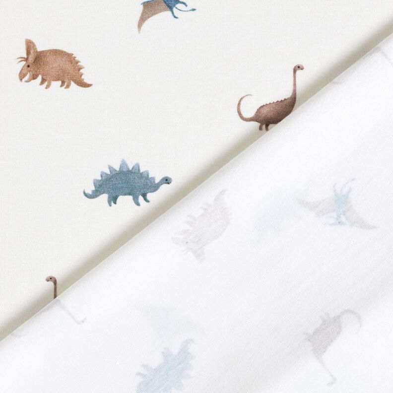 GOTS jersey di cotone Dinosauri contenti stampa digitale – avorio,  image number 4