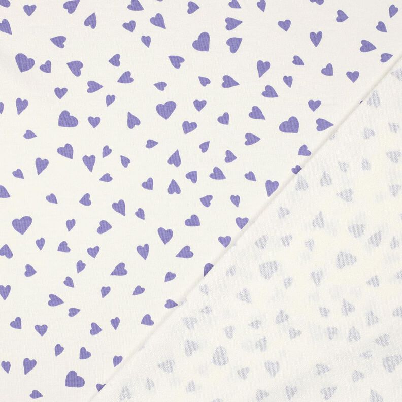 felpa estiva cuori | Poppy Fabrics – avorio/lillà, image number 3