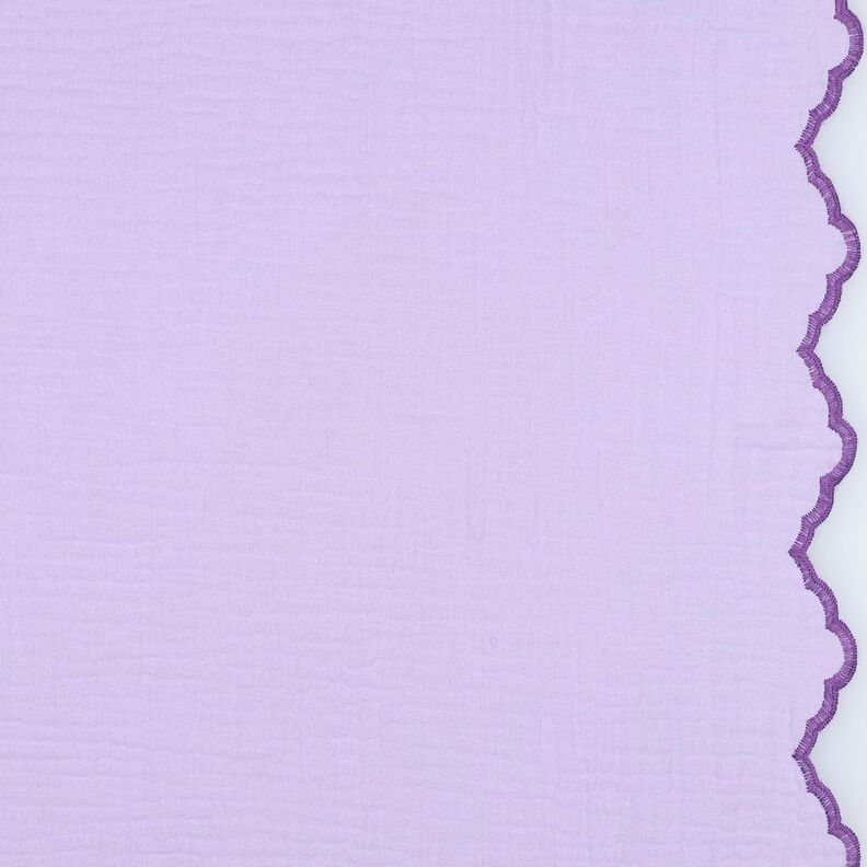 mussolina / tessuto doppio increspato Bordo ad arco a doppia faccia  | Poppy Fabrics – lillà/lillà,  image number 1