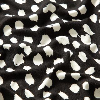 jersey di viscosa, motivo a pois effetto leopardato – nero/bianco, 