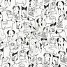 flanella di cotone cani | Poppy Fabrics – bianco/nero,  thumbnail number 3