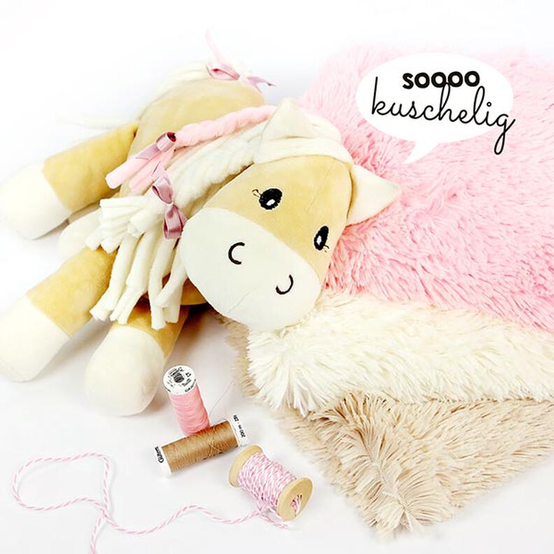 tessuto peluche a pelo lungo SHAGGY [1 M X 0,75 M | Flor: 20 MM] - bianco sporco | Kullaloo,  image number 6