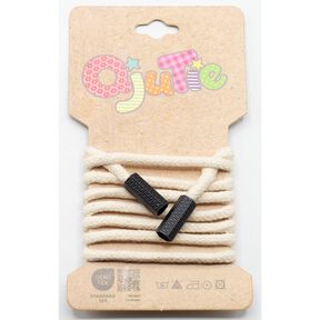 Cordoncino in cotone incl. capocorda [1,15 m | Ø 5mm] – bianco lana, 