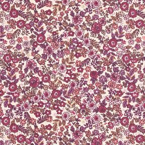 tessuto in cotone cretonne millefiori – crema/uva, 