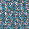 Popeline di cotone biologico con dolci fiori – blu oceano,  thumbnail number 1