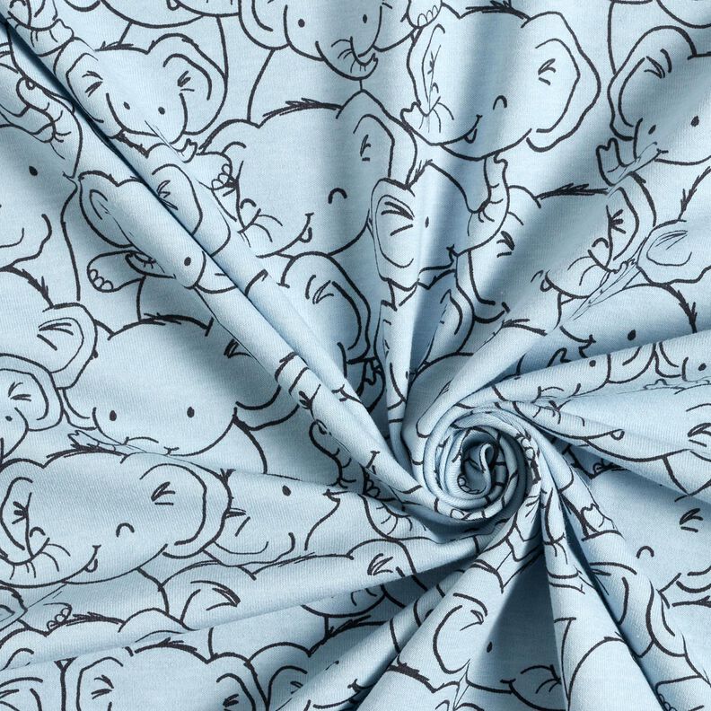 Misto cotone jersey Branco di elefanti – blu-argento,  image number 3