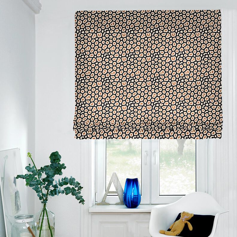 tessuto arredo mezzo panama Motivo leopardato astratto – nero/anacardo, image number 6