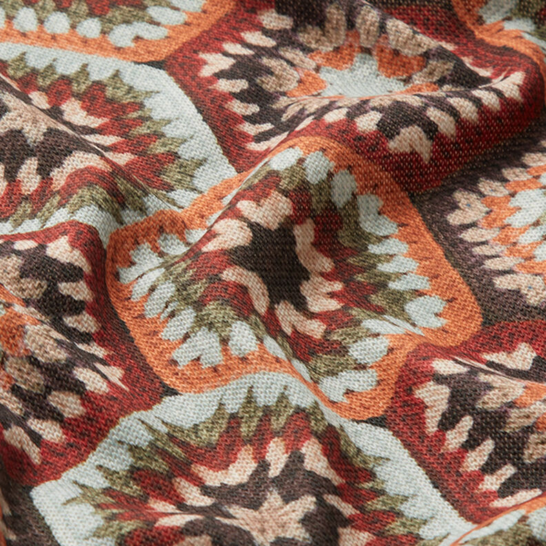 tessuto in maglia fine, effetto uncinetto – rosso/azzurro,  image number 2