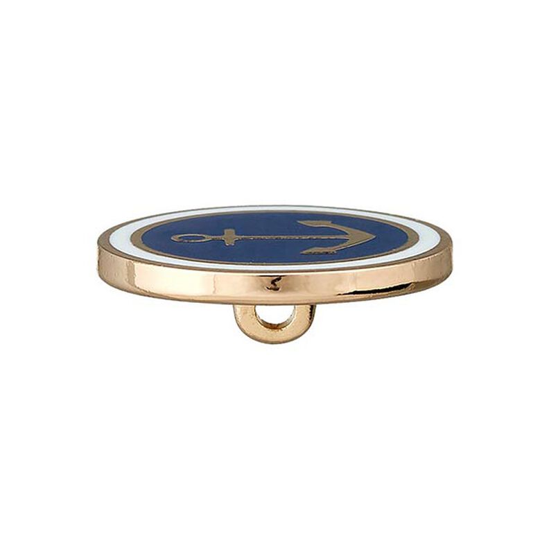 bottone in metallo occhiello ancora – blu marino/oro,  image number 2