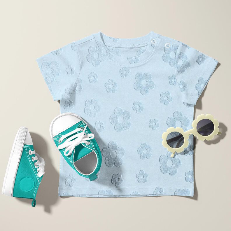Maglia in spugna fiori – blu-argento,  image number 6