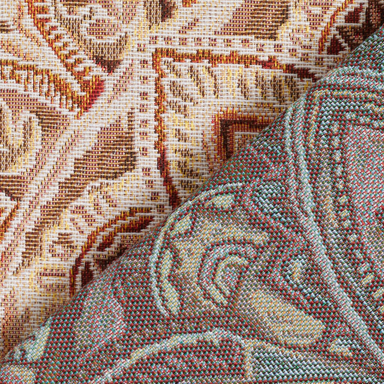 tessuto arredo gobelin Delicato mandala – bianco lana/bronzo, image number 4