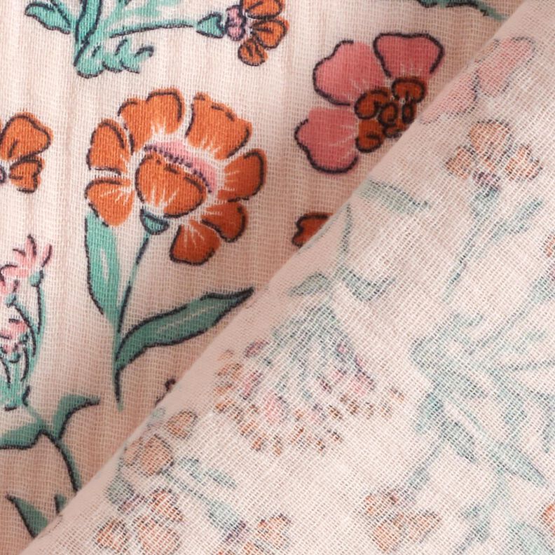 mussolina / tessuto doppio increspato Prato fiorito | Poppy Fabrics – rosé,  image number 4