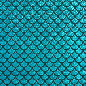 jersey laminato squame di sirena – nero/turchese, 