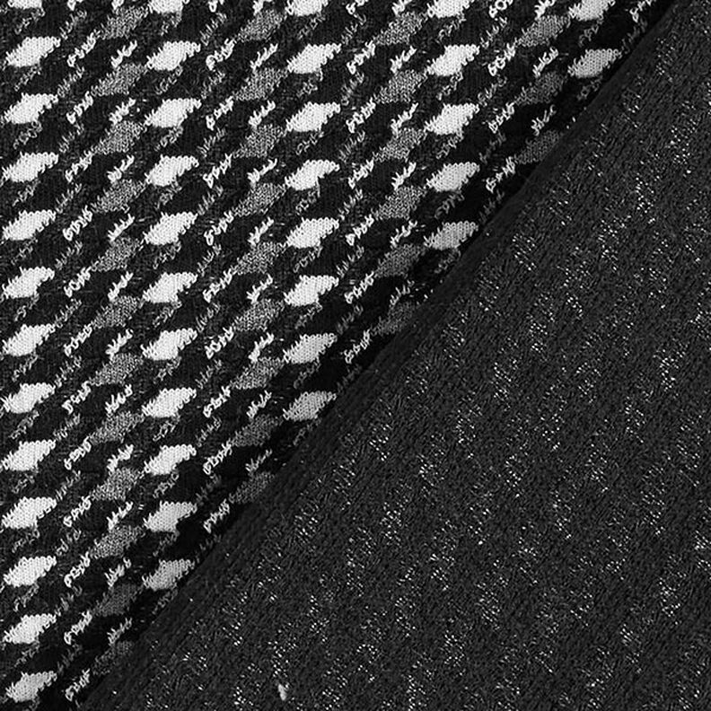 Jacquard jersey misto cotone a quadri – nero/bianco,  image number 4