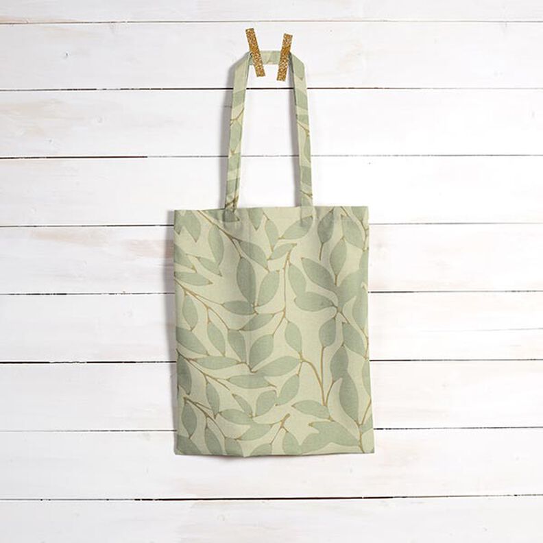 tessuto arredo tessuto canvas foglie sfumate – naturale/canna palustre,  image number 6