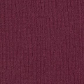 GOTS Mussola di cotone a tre strati – rosso merlot, 