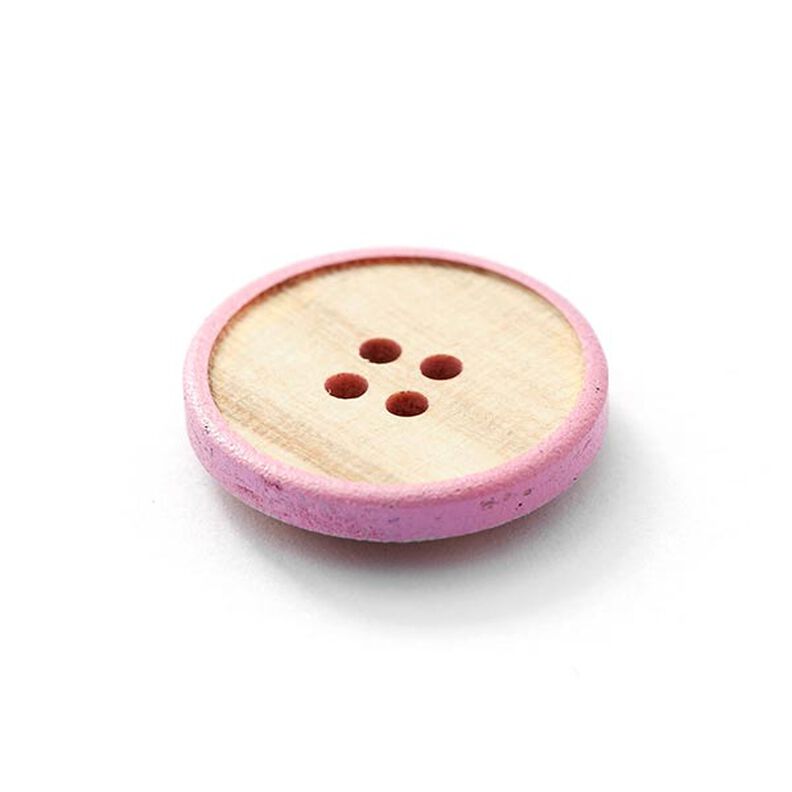 bottone in legno 4 fori  – beige/rosa,  image number 2