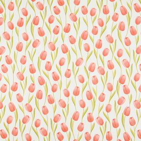 tessuto arredo mezzo panama tulipani – avorio/aragosta, 