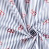 popeline stretch Righe e cuori – bianco/indaco,  thumbnail number 3
