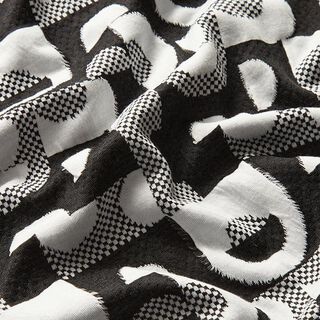 jersey jacquard, motivi geometrici e quadri – nero/bianco, 