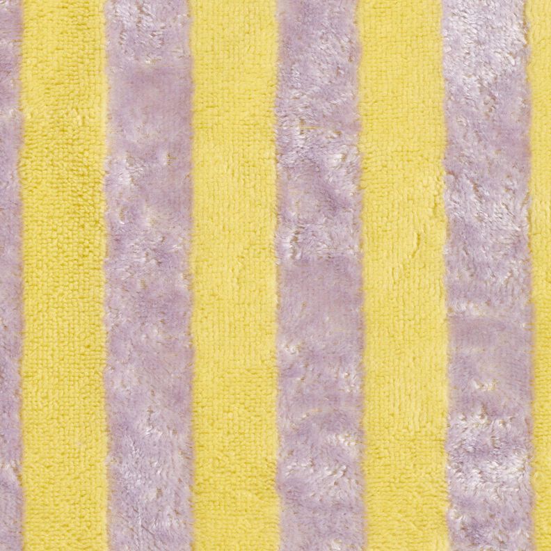 tessuto in spugna bambù Rigato – giallo/lillà, image number 1