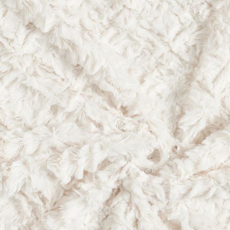 Fantasia a rombi in pelliccia sintetica – bianco lana,  image number 3