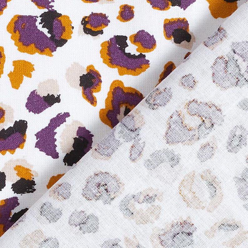 tessuto in cotone cretonne Motivo leopardato – melanzana/bianco,  image number 4