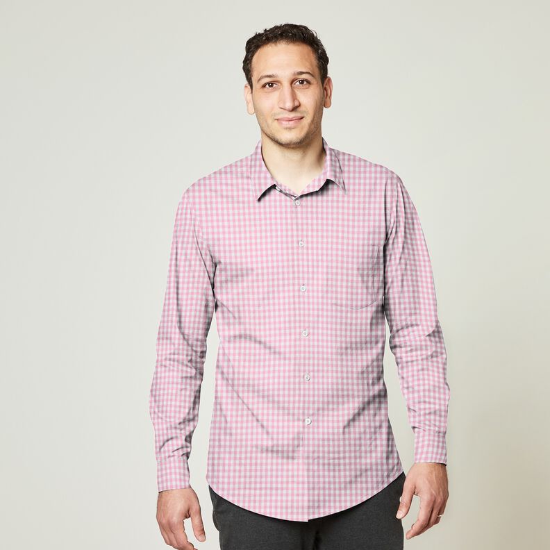 tessuto in cotone Quadro vichy 0,5 cm – rosa/bianco,  image number 8