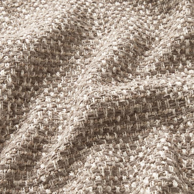tessuto da tappezzeria Aspetto bouclé colorato – talpa scuro/beige chiaro,  image number 2